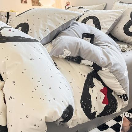 91家纺网 家纺一手货源 找家纺 瑞莱 2023秋季新款13372全棉印花四件套时尚简约风 露茜