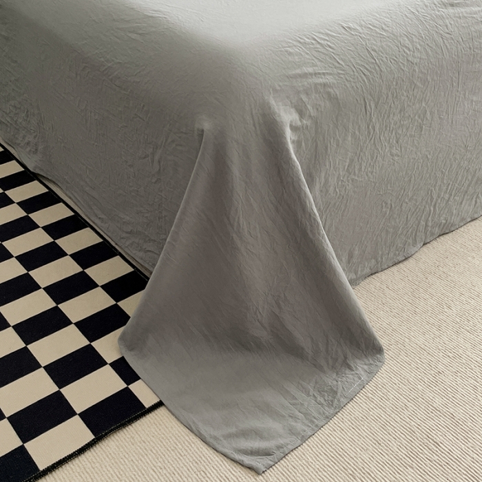 91家纺网 家纺一手货源 找家纺 优承佳 2023新款ins风超柔亲肤磨毛水洗m双拼四件套 宝蓝浅灰