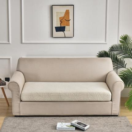 91家纺网 家纺一手货源 找家纺 飞翔家纺 2023新款提花沙发坐垫套 米白色