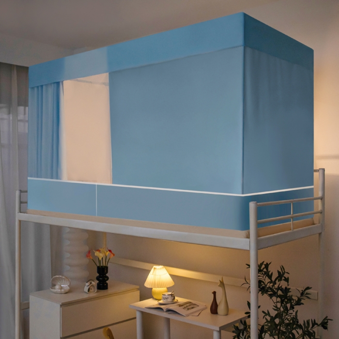 91家纺网 家纺一手货源 找家纺 （总）千逸虹 2024新款简约纯色上下铺学生蚊帐