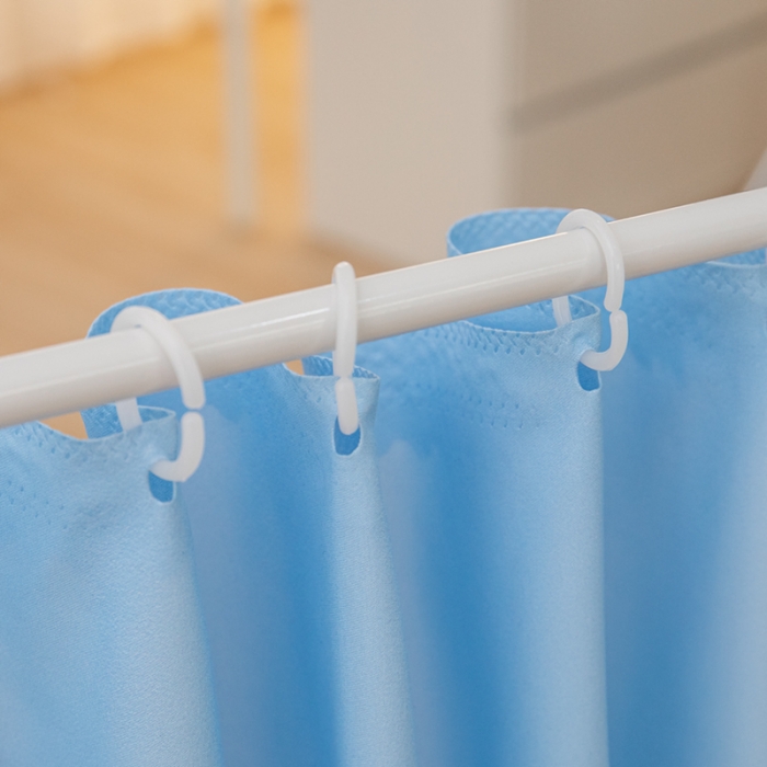 91家纺网 家纺一手货源 找家纺 千逸虹 2024新款简约纯色上下铺学生蚊帐 浅蓝色