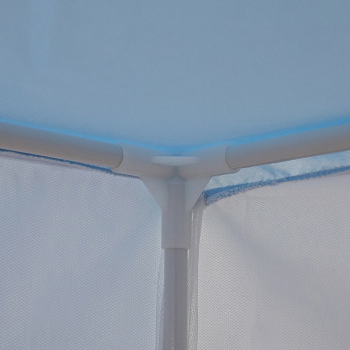 91家纺网 家纺一手货源 找家纺 千逸虹 2024新款简约纯色上下铺学生蚊帐 浅蓝色