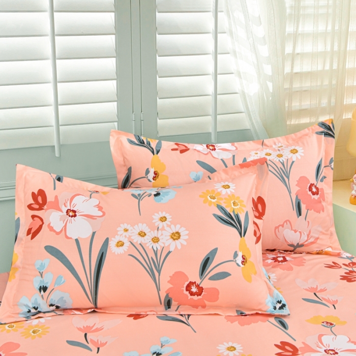 91家纺网 家纺一手货源 找家纺 小雨家纺 2026新款芦荟棉四件套 朝花夕拾粉