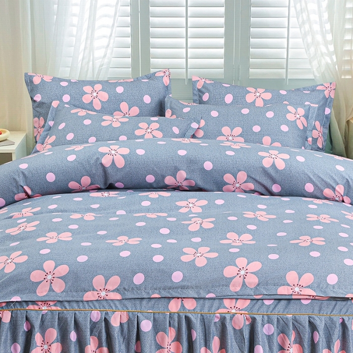 91家纺网 家纺一手货源 找家纺 小雨家纺 2026新款芦荟棉四件套 春天花园