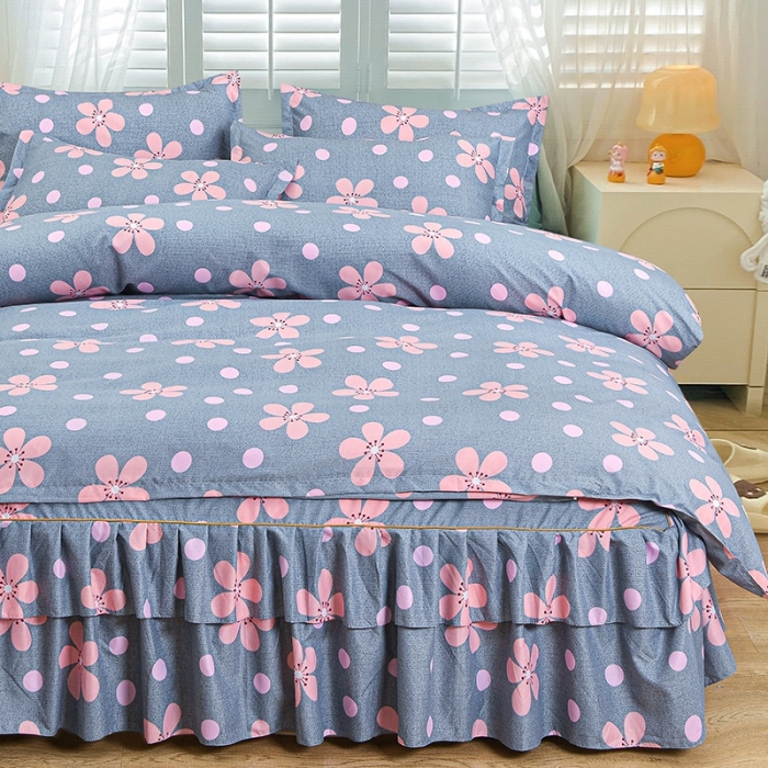 91家纺网 家纺一手货源 找家纺 小雨家纺 2026新款芦荟棉四件套 春天花园