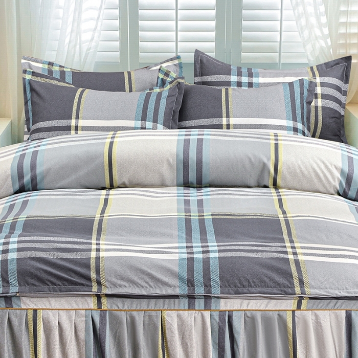 91家纺网 家纺一手货源 找家纺 小雨家纺 2026新款芦荟棉四件套 灰格格