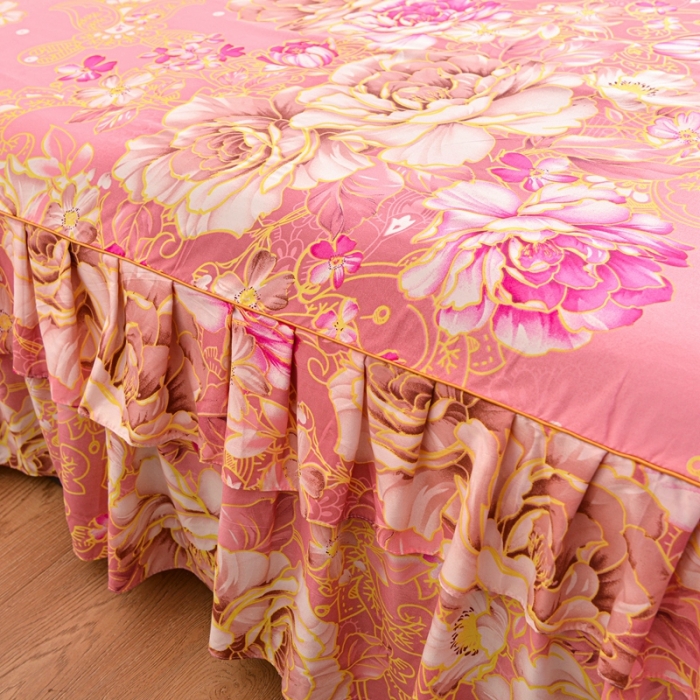 91家纺网 家纺一手货源 找家纺 小雨家纺 2026新款芦荟棉四件套 妩媚花王