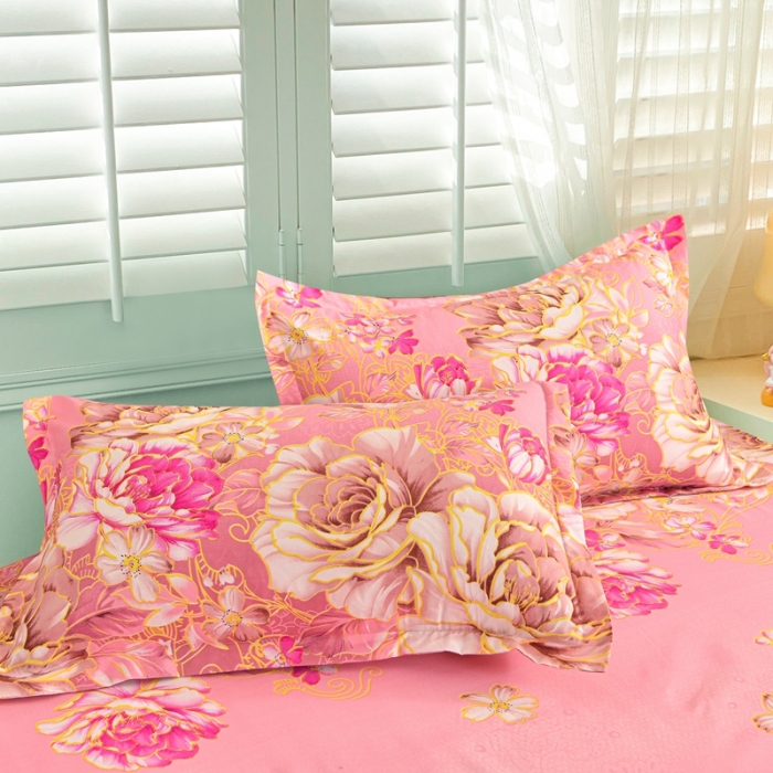 91家纺网 家纺一手货源 找家纺 小雨家纺 2026新款芦荟棉四件套 妩媚花王