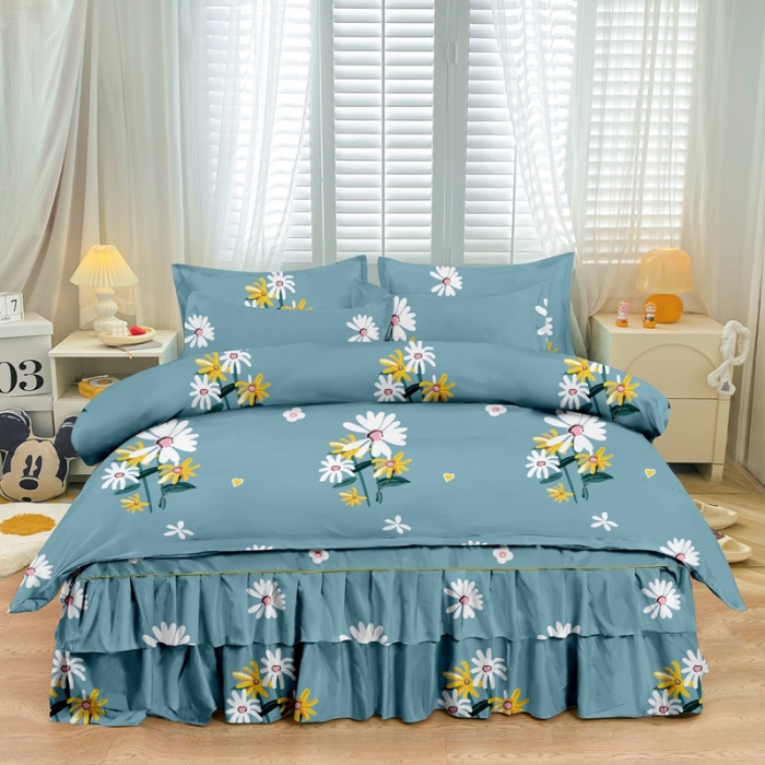 91家纺网 家纺一手货源 找家纺 小雨家纺 2026新款芦荟棉四件套 小雏菊