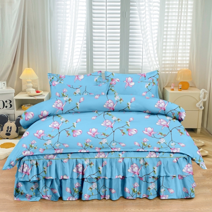 91家纺网 家纺一手货源 找家纺 小雨家纺 2026新款芦荟棉四件套 雨梦兰馨