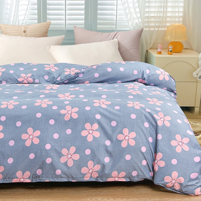 91家纺网 家纺一手货源 找家纺 小雨家纺 2026新款芦荟棉单件被套 春天花园