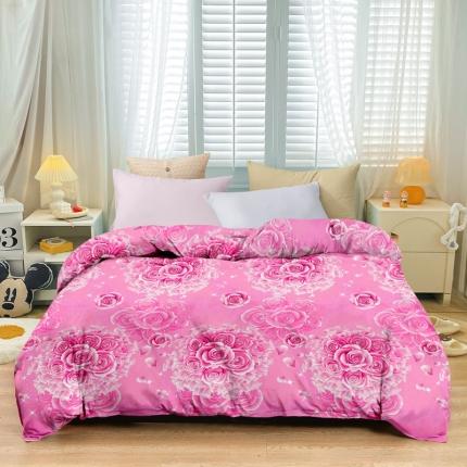 小雨家纺 2026新款芦荟棉单件被套 玫瑰爱人粉