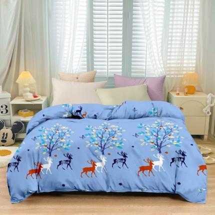 小雨家纺 2026新款芦荟棉单件被套 麋鹿森林