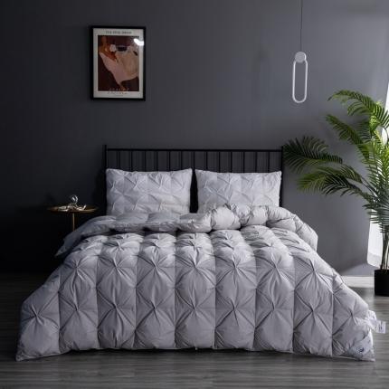 91家纺网 家纺一手货源 找家纺 御眠纺 2023新款直播供货纯色扭花羽绒被春秋被冬被 灰色