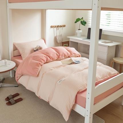 91家纺网 家纺一手货源 找家纺 （总）寐眠 2023新款全棉泡泡纱学生三件套