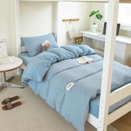 91家纺网 家纺一手货源 找家纺 （总）寐眠 2023新款全棉泡泡纱学生三件套