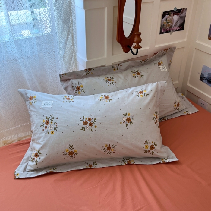 91家纺网 家纺一手货源 找家纺 米粒家纺 2023新款全棉印花四件套系列 花间落-灰