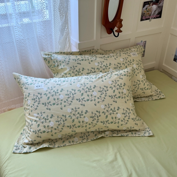 91家纺网 家纺一手货源 找家纺 米粒家纺 2023新款全棉印花四件套系列 柳香-黄