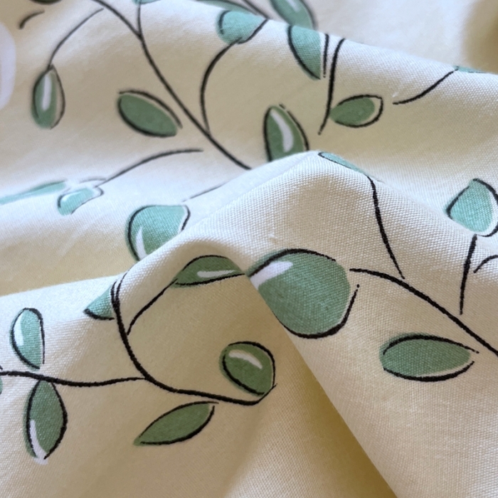 91家纺网 家纺一手货源 找家纺 米粒家纺 2023新款全棉印花四件套系列 柳香-黄