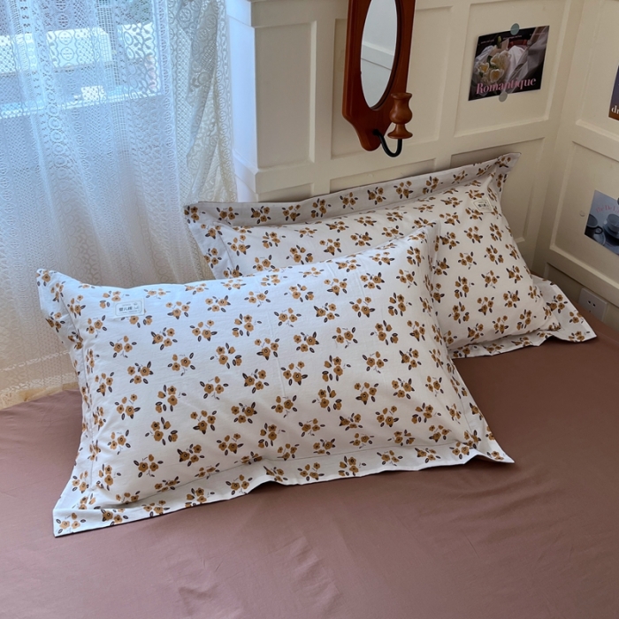 91家纺网 家纺一手货源 找家纺 米粒家纺 2023新款全棉印花四件套系列 秋蝶-桔