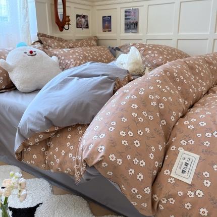 米粒家纺 2023新款全棉印花四件套系列 秋烟-桔