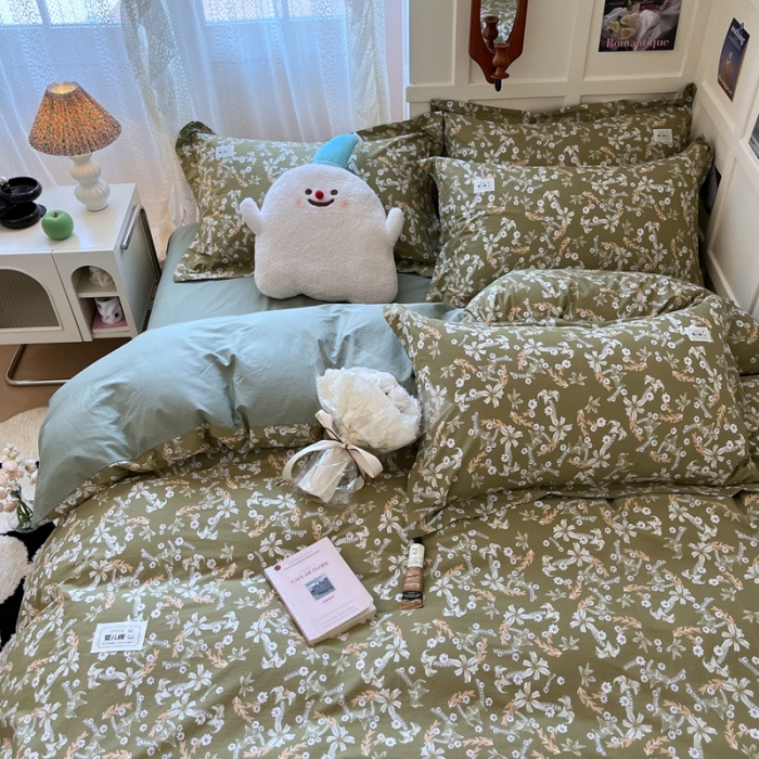 91家纺网 家纺一手货源 找家纺 米粒家纺 2023新款全棉印花四件套系列 日沐