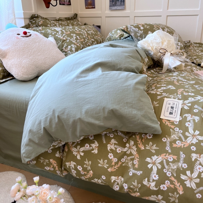 91家纺网 家纺一手货源 找家纺 米粒家纺 2023新款全棉印花四件套系列 日沐