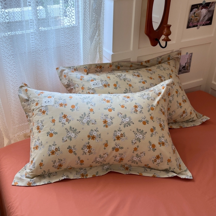 91家纺网 家纺一手货源 找家纺 米粒家纺 2023新款全棉印花四件套系列 若烟-桔