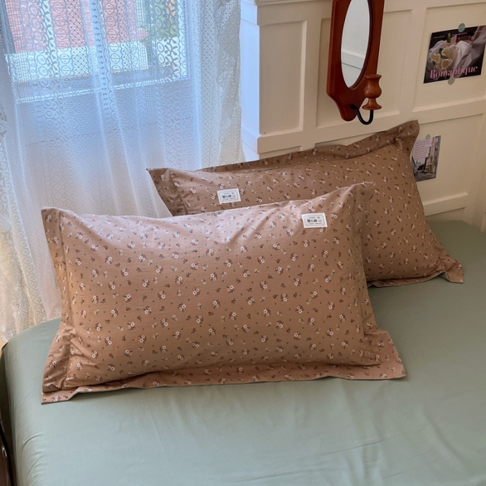 91家纺网 家纺一手货源 找家纺 米粒家纺 2023新款全棉印花四件套系列 香露-棕