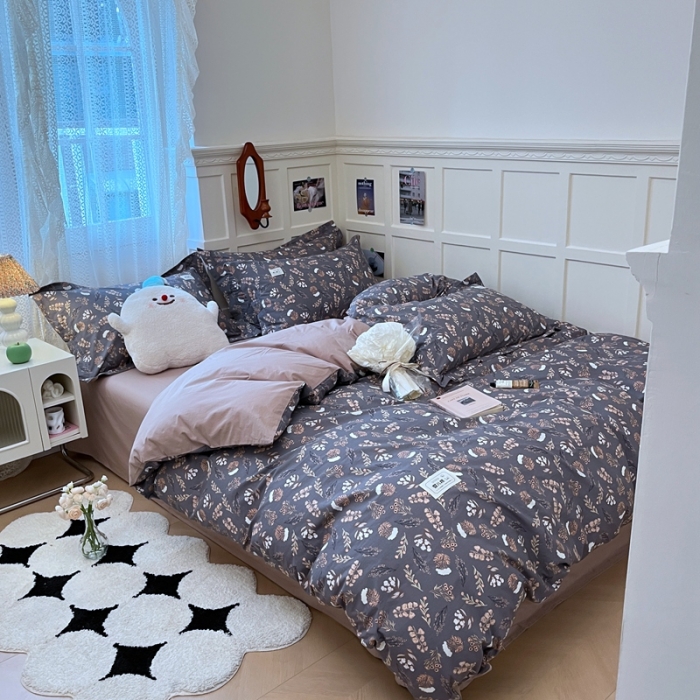 91家纺网 家纺一手货源 找家纺 米粒家纺 2023新款全棉印花四件套系列 向晚