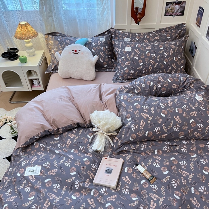 91家纺网 家纺一手货源 找家纺 米粒家纺 2023新款全棉印花四件套系列 向晚