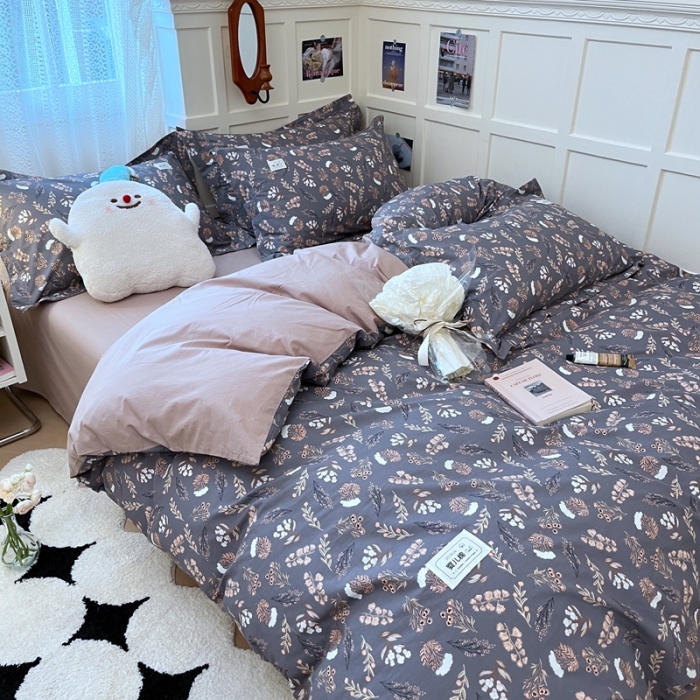 91家纺网 家纺一手货源 找家纺 米粒家纺 2023新款全棉印花四件套系列 向晚