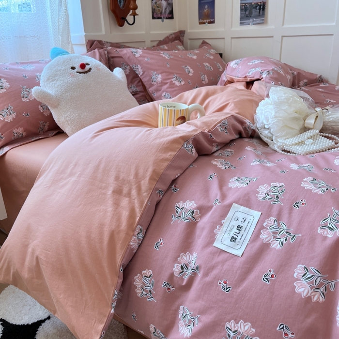 91家纺网 家纺一手货源 找家纺 米粒家纺 2023新款全棉印花四件套系列 雅挪