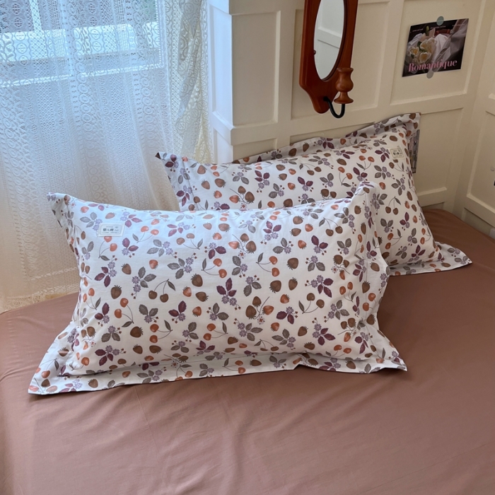 91家纺网 家纺一手货源 找家纺 米粒家纺 2023新款全棉印花四件套系列 阳光草莓-桔