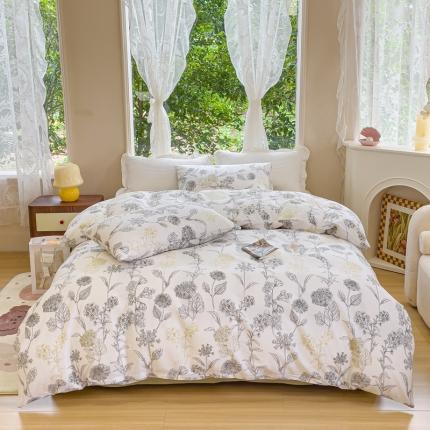 91家纺网 家纺一手货源 找家纺 珺柔家纺 2023新款13372全棉印花四件套 花颂