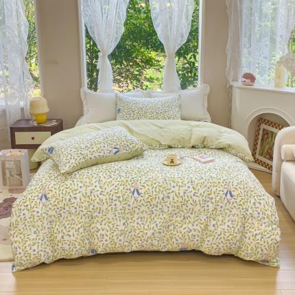 91家纺网 家纺一手货源 找家纺 珺柔家纺 2023新款13372全棉印花四件套 奶油兔