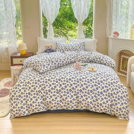 91家纺网 家纺一手货源 找家纺 珺柔家纺 2023新款13372全棉印花四件套 水彩花花