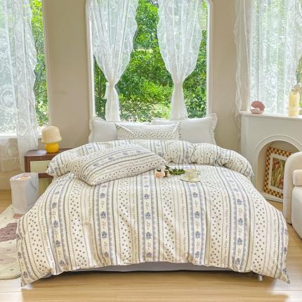 91家纺网 家纺一手货源 找家纺 珺柔家纺 2023新款13372全棉印花四件套 韵律