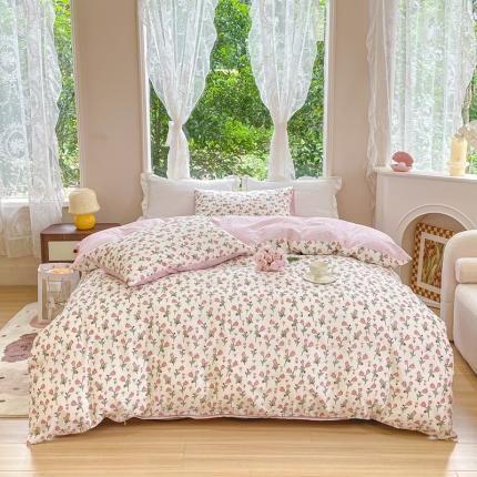 91家纺网 家纺一手货源 找家纺 珺柔家纺 2023新款13372全棉印花四件套 庄园