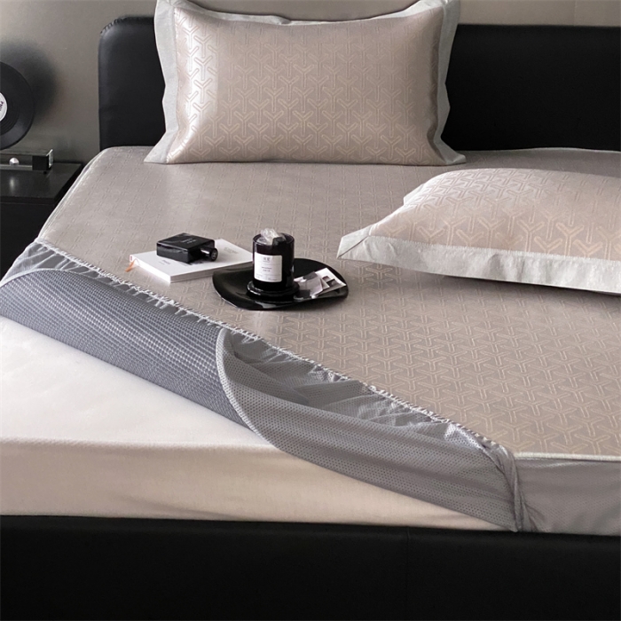 91家纺网 家纺一手货源 找家纺 三味舒屋 2025新款抗菌防螨凉感提花冰丝养生席床笠款 伊索