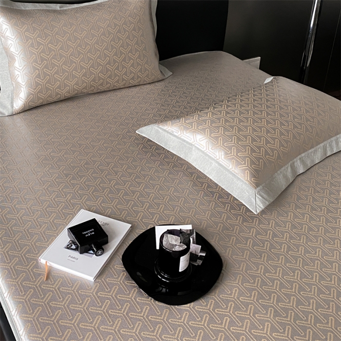 91家纺网 家纺一手货源 找家纺 三味舒屋 2025新款抗菌防螨凉感提花冰丝养生席床笠款 伊索