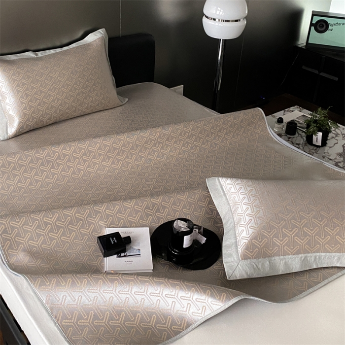 91家纺网 家纺一手货源 找家纺 三味舒屋 2025新款抗菌防螨凉感提花冰丝养生席床笠款 伊索