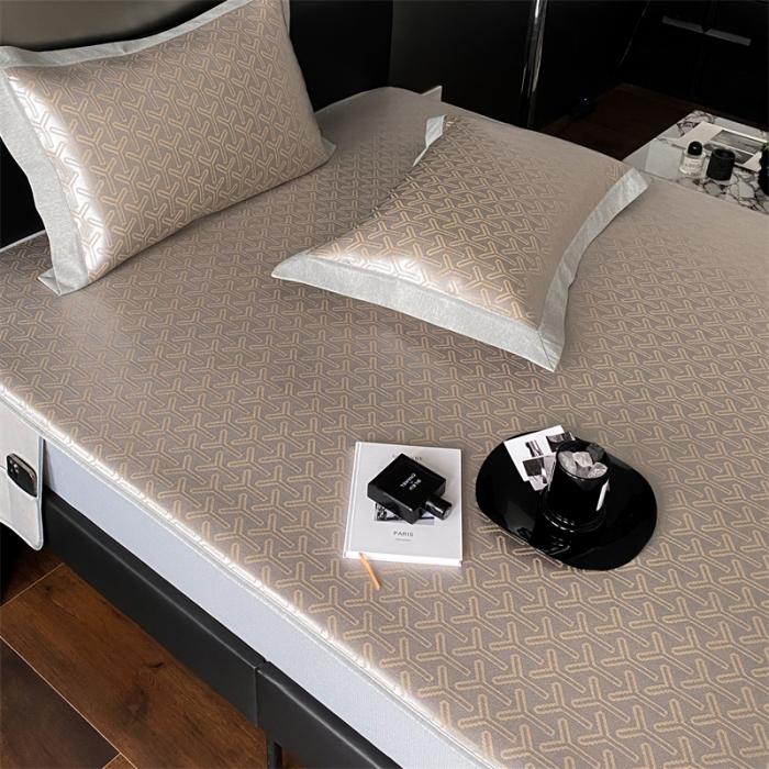 91家纺网 家纺一手货源 找家纺 三味舒屋 2025新款抗菌防螨凉感提花冰丝养生席床笠款 伊索