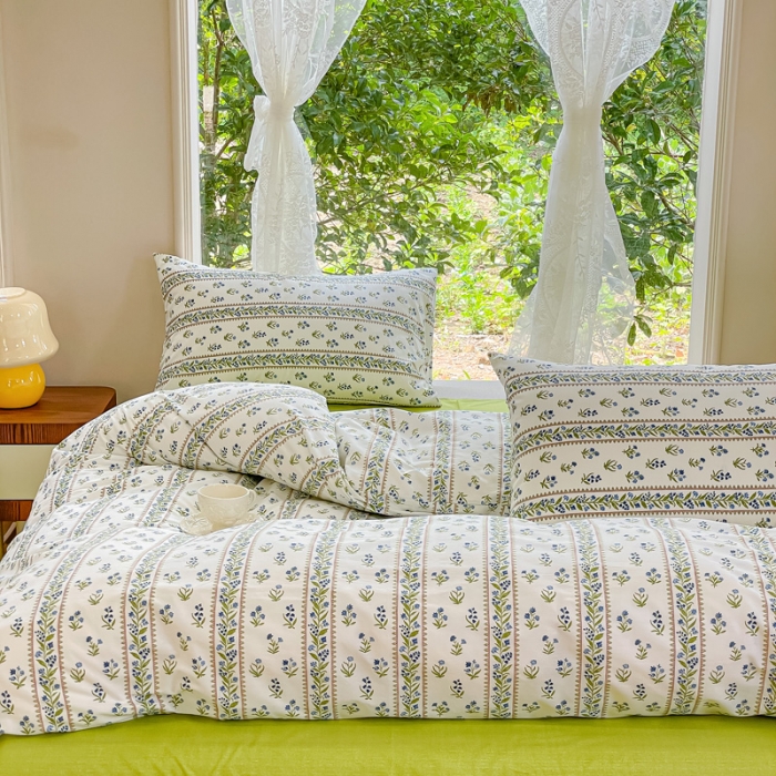 91家纺网 家纺一手货源 找家纺 珺柔家纺 2023新款13372全棉印花四件套 爱丽丝