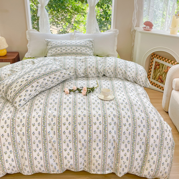 91家纺网 家纺一手货源 找家纺 珺柔家纺 2023新款13372全棉印花四件套 爱丽丝