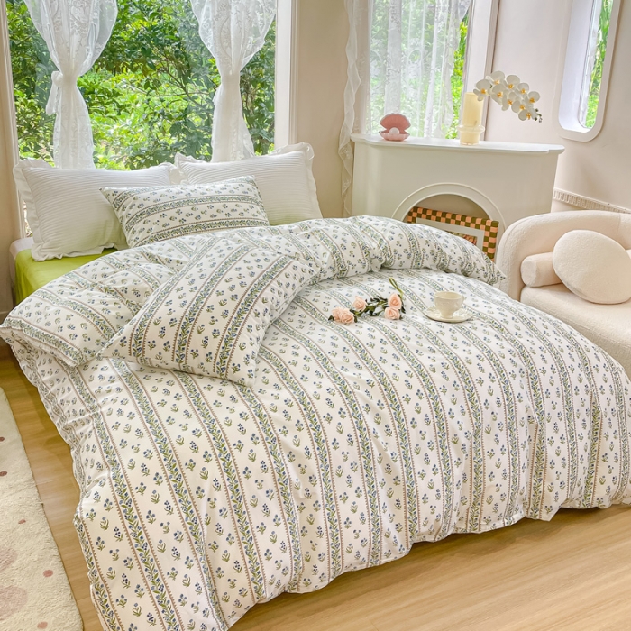 91家纺网 家纺一手货源 找家纺 珺柔家纺 2023新款13372全棉印花四件套 爱丽丝