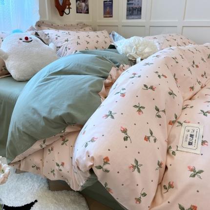 米粒家纺 2023新款全棉印花四件套系列 初见-粉