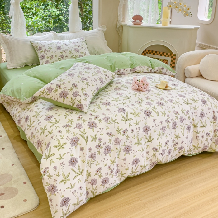 91家纺网 家纺一手货源 找家纺 珺柔家纺 2023新款13372全棉印花四件套 和风