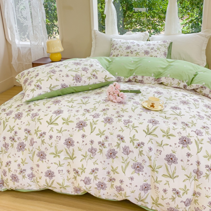 91家纺网 家纺一手货源 找家纺 珺柔家纺 2023新款13372全棉印花四件套 和风