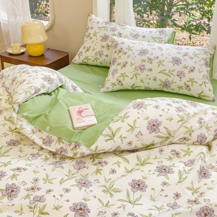 91家纺网 家纺一手货源 找家纺 珺柔家纺 2023新款13372全棉印花四件套 和风